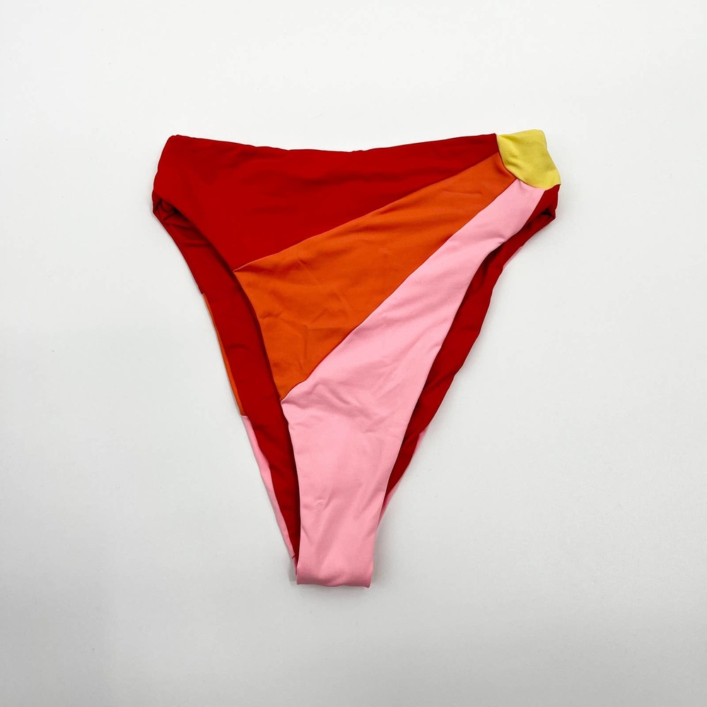 BRAND NEW L*Space Luca Sunburst Bitsy Bikini Bottoms Pink Stripes Size XS